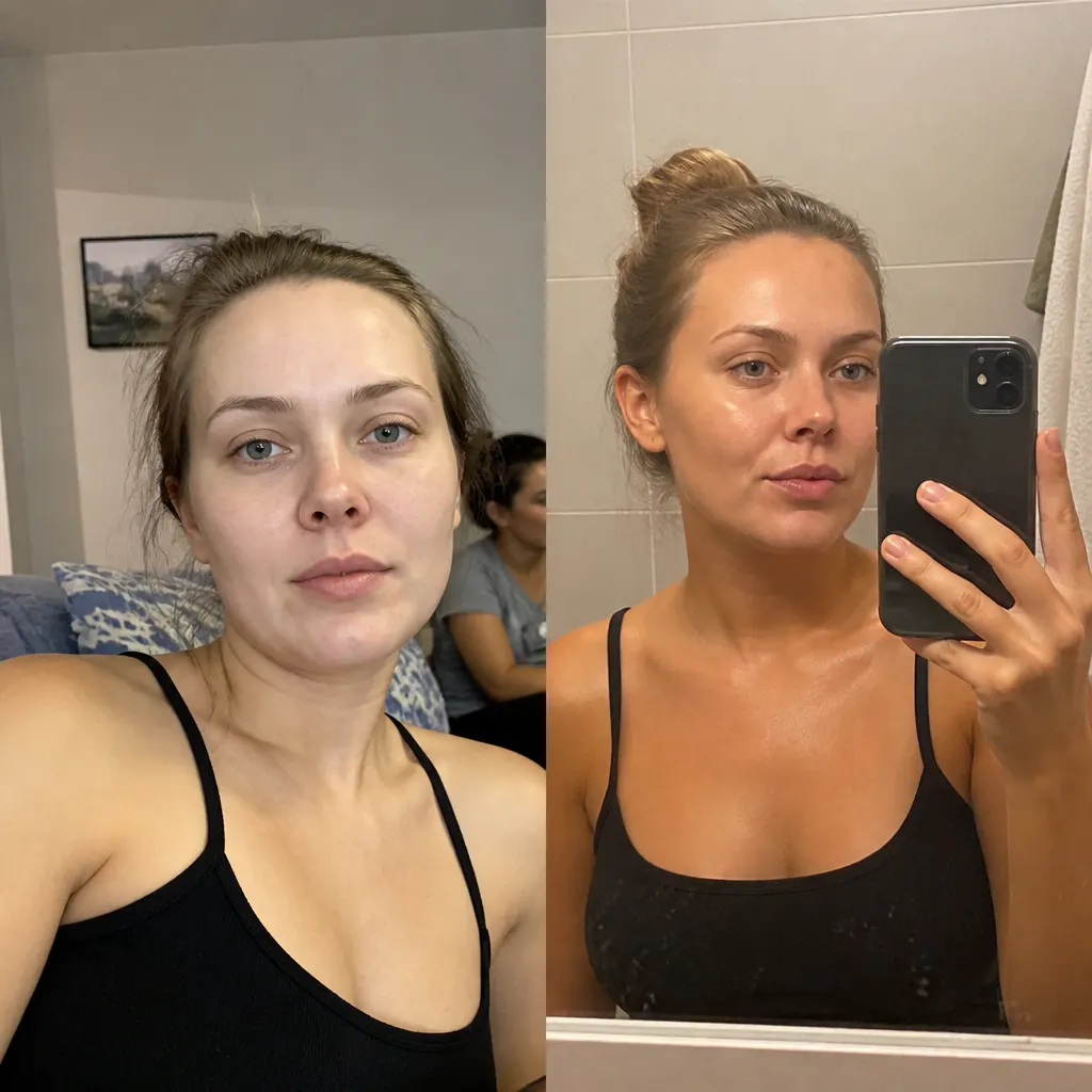 Before and after - Talia M. - very fair skin