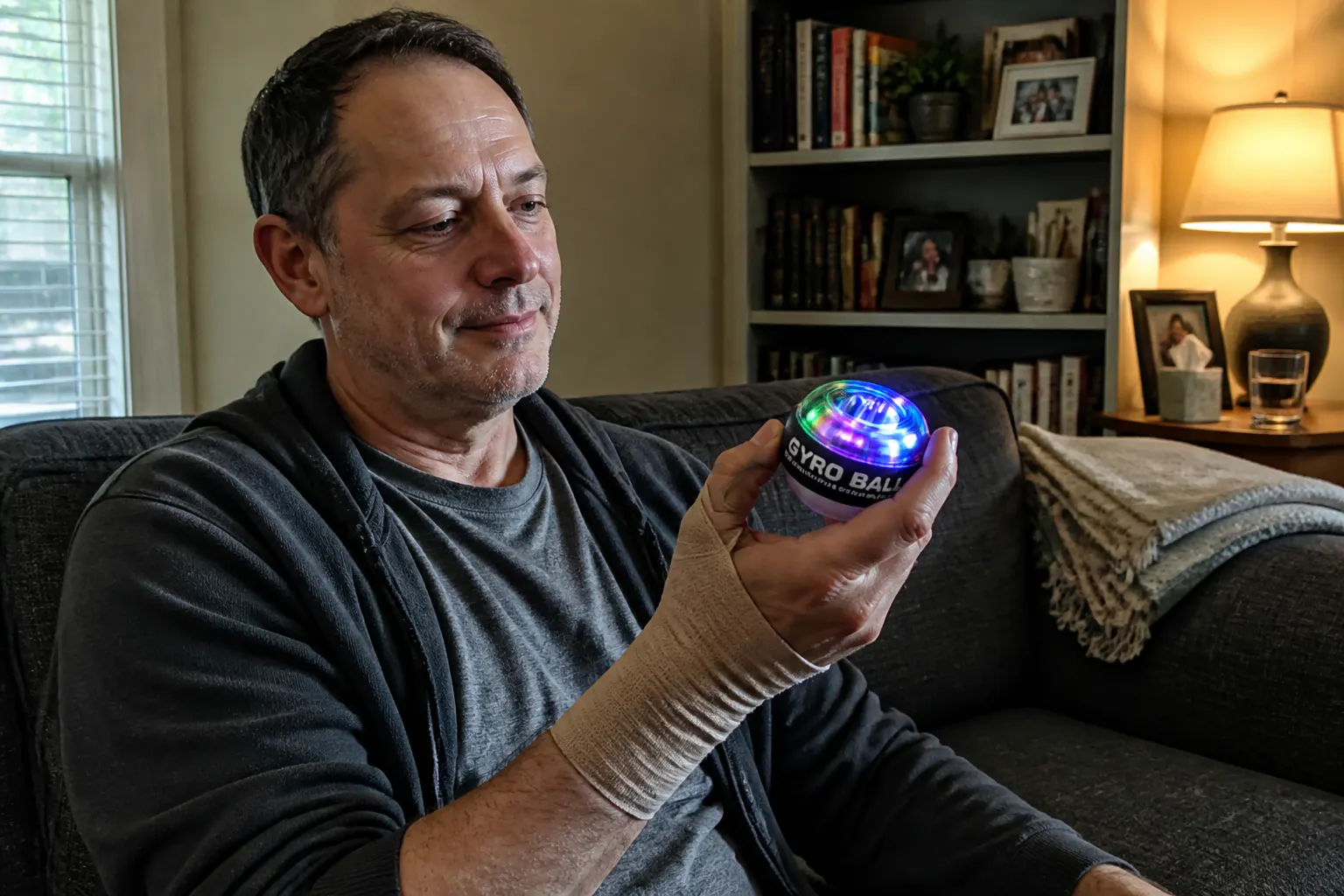 Person doing gentle wrist rehab with the Torque Ball