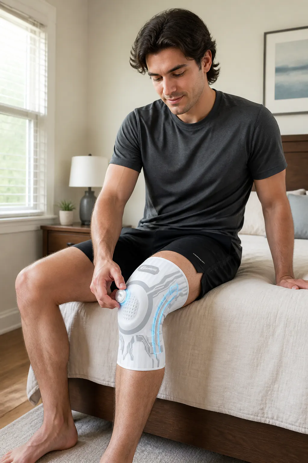 Measuring the leg above the knee with a soft tape
