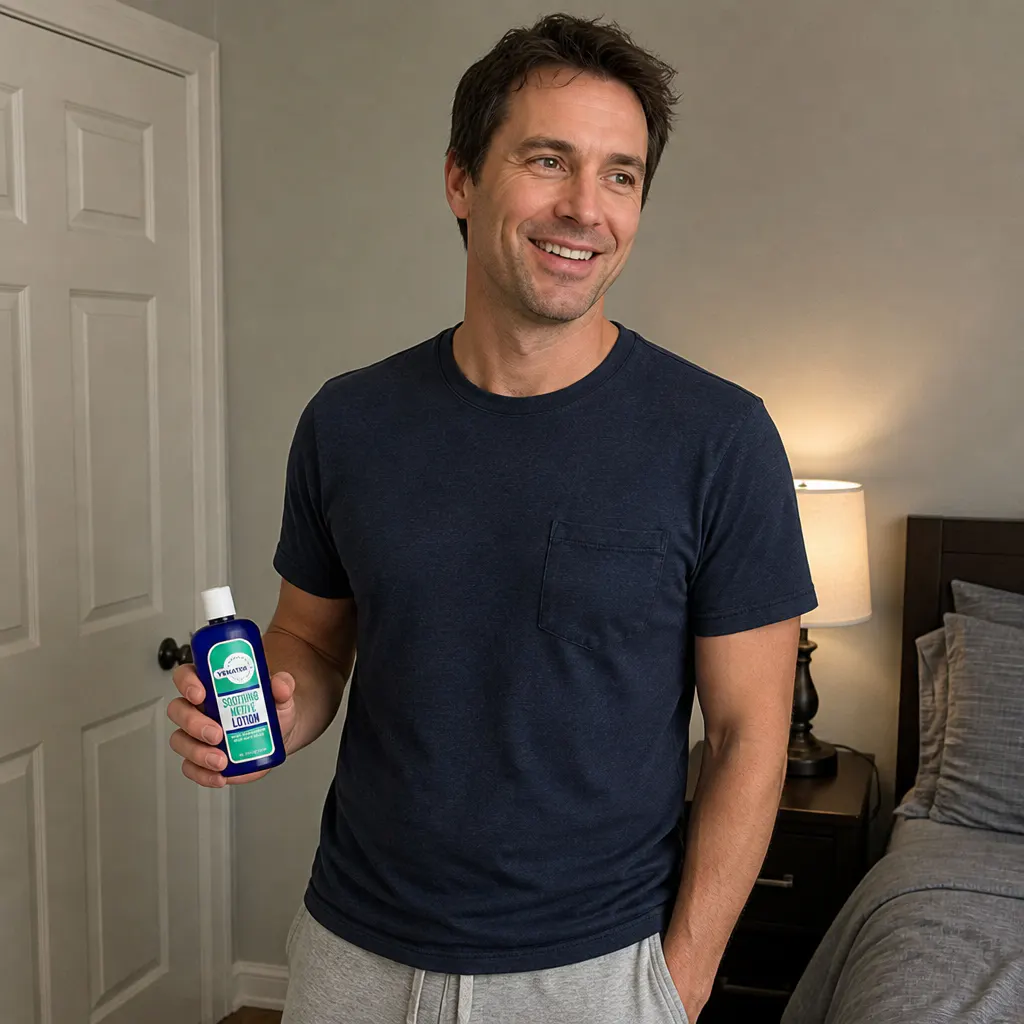 Dennis P. using the lotion
