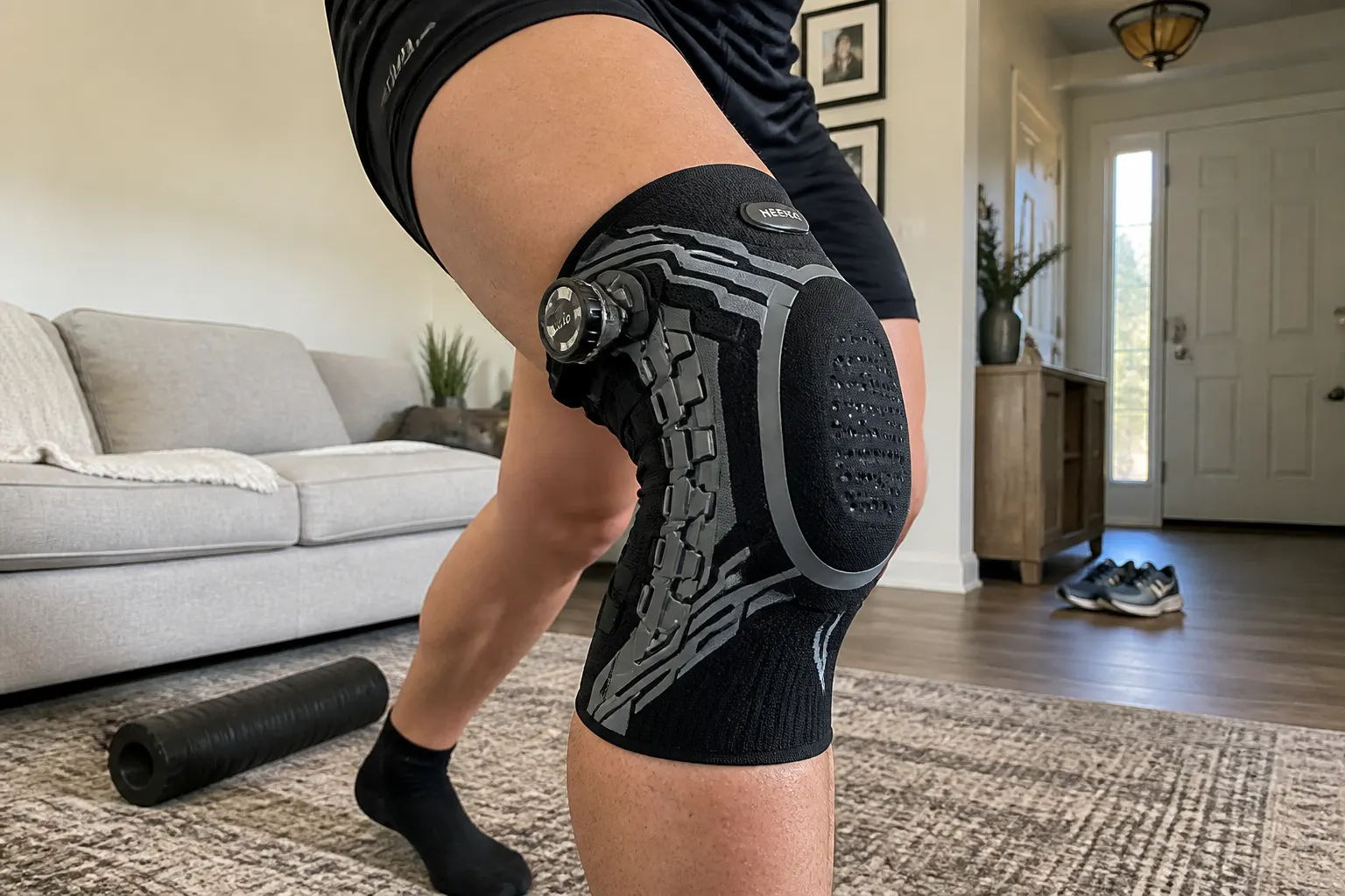 Flexible side spring stabilizers along the sides of the brace