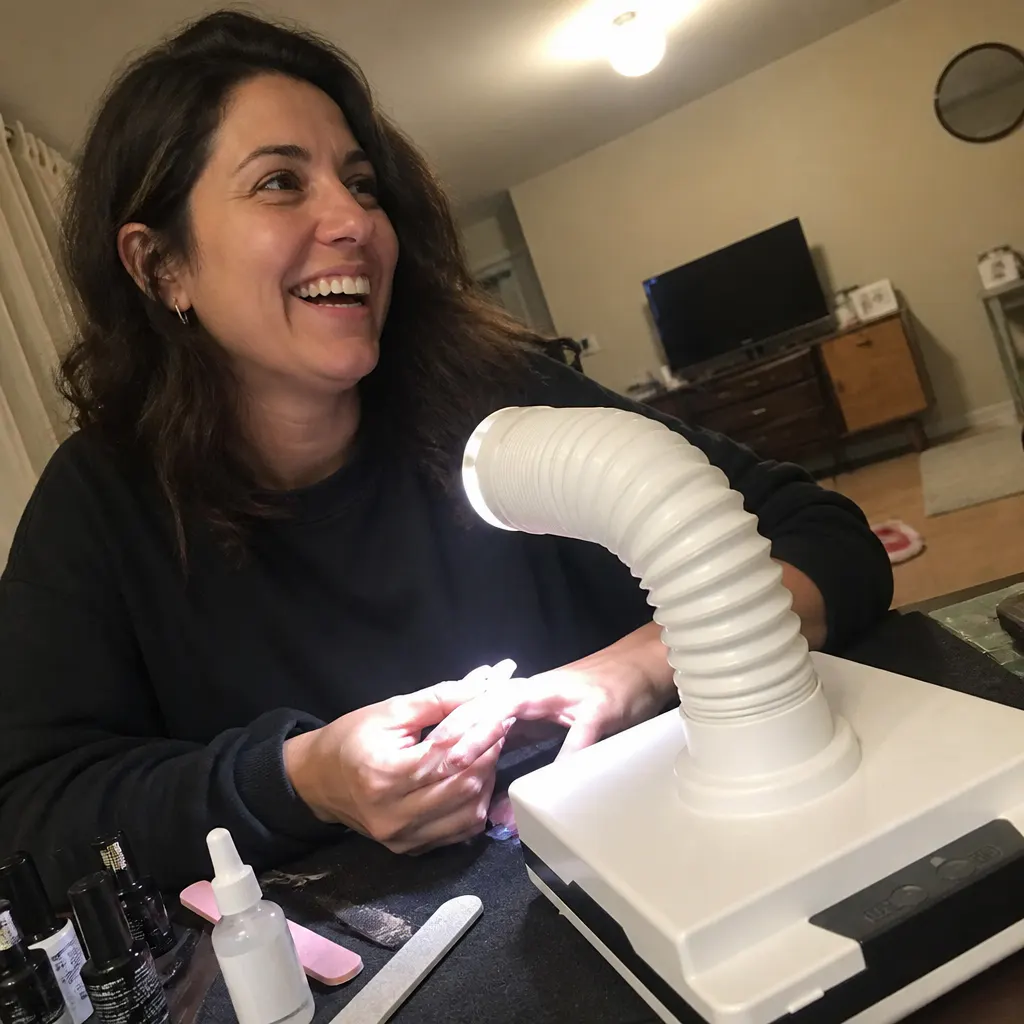 Delia M. using the Ventra Nail Duster