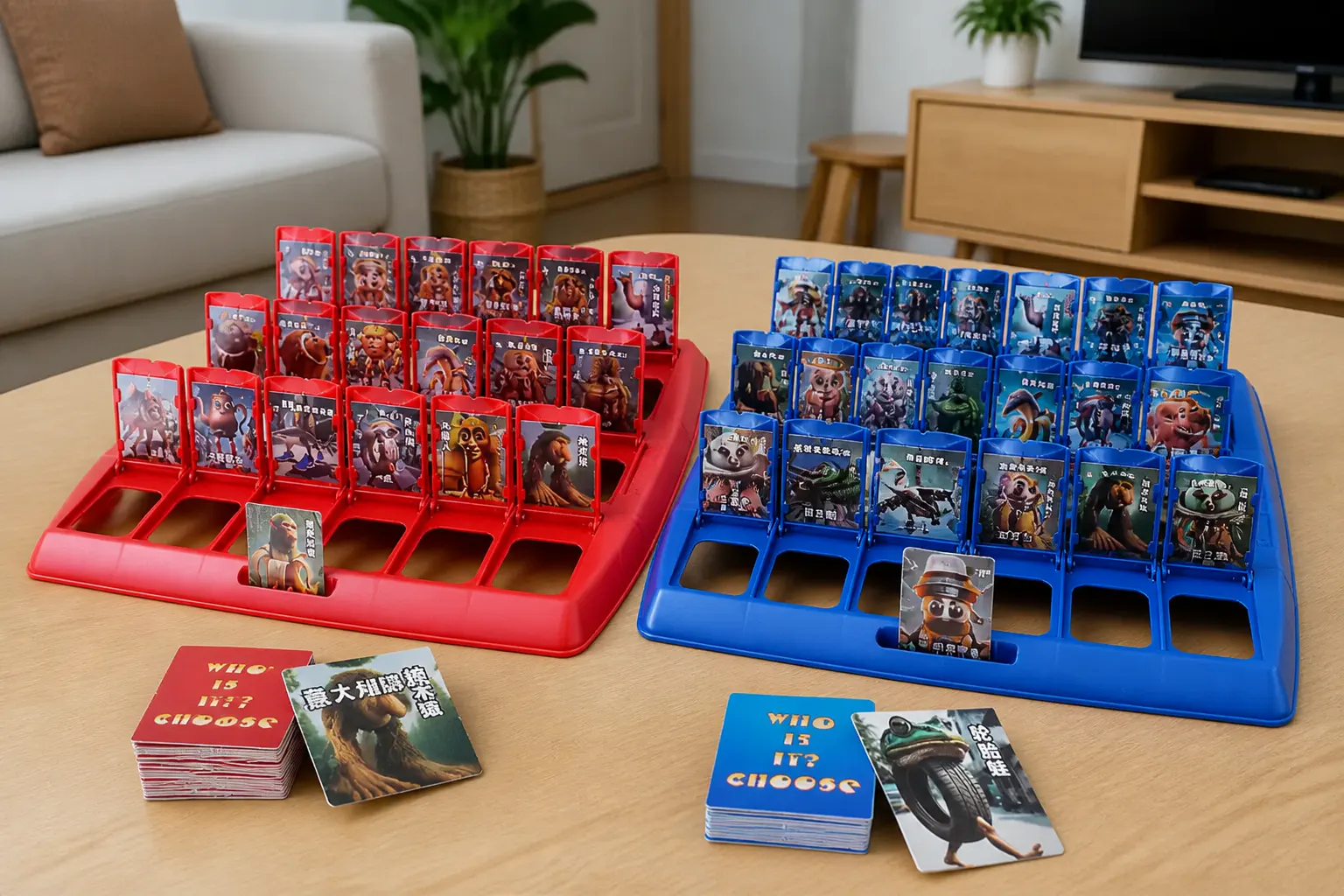 Two flip-tile boards