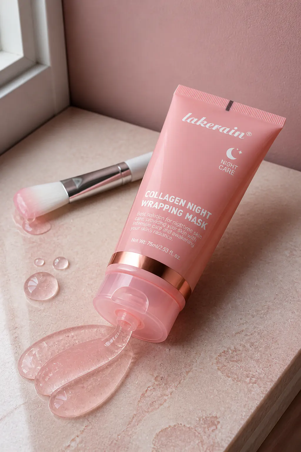 Macro texture of the silky collagen gel with hydrating actives
