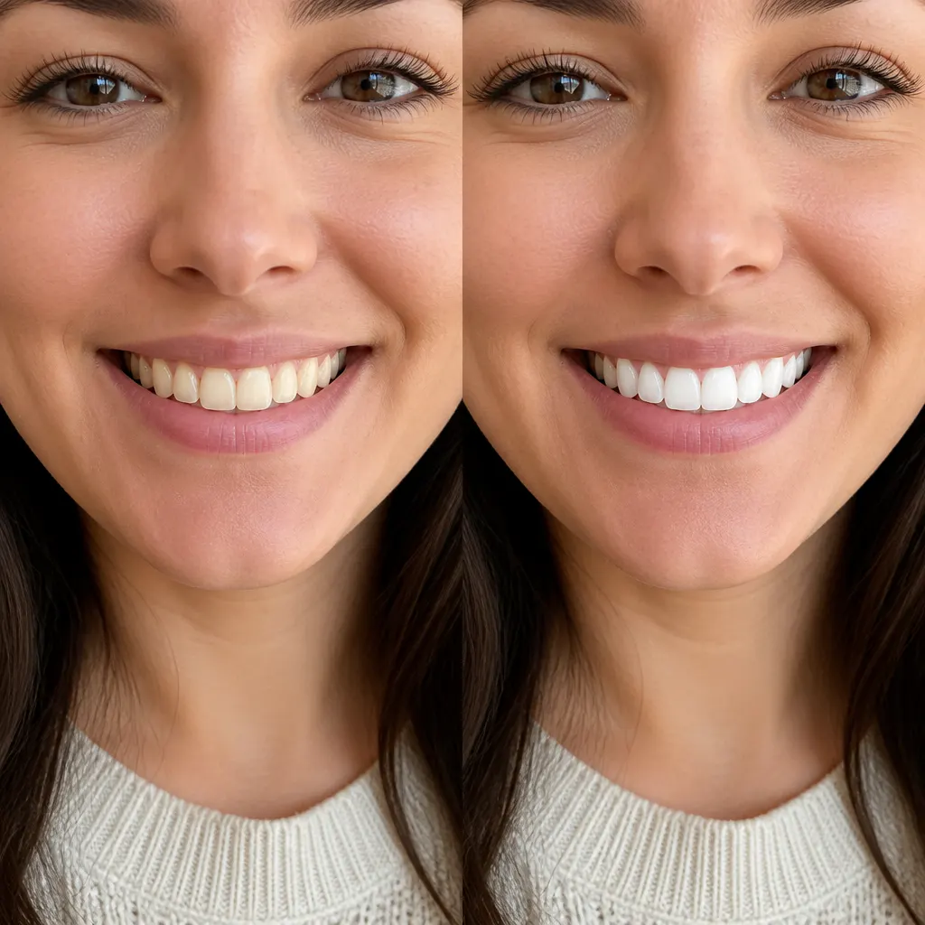 Woman smiling confidently with bright white teeth