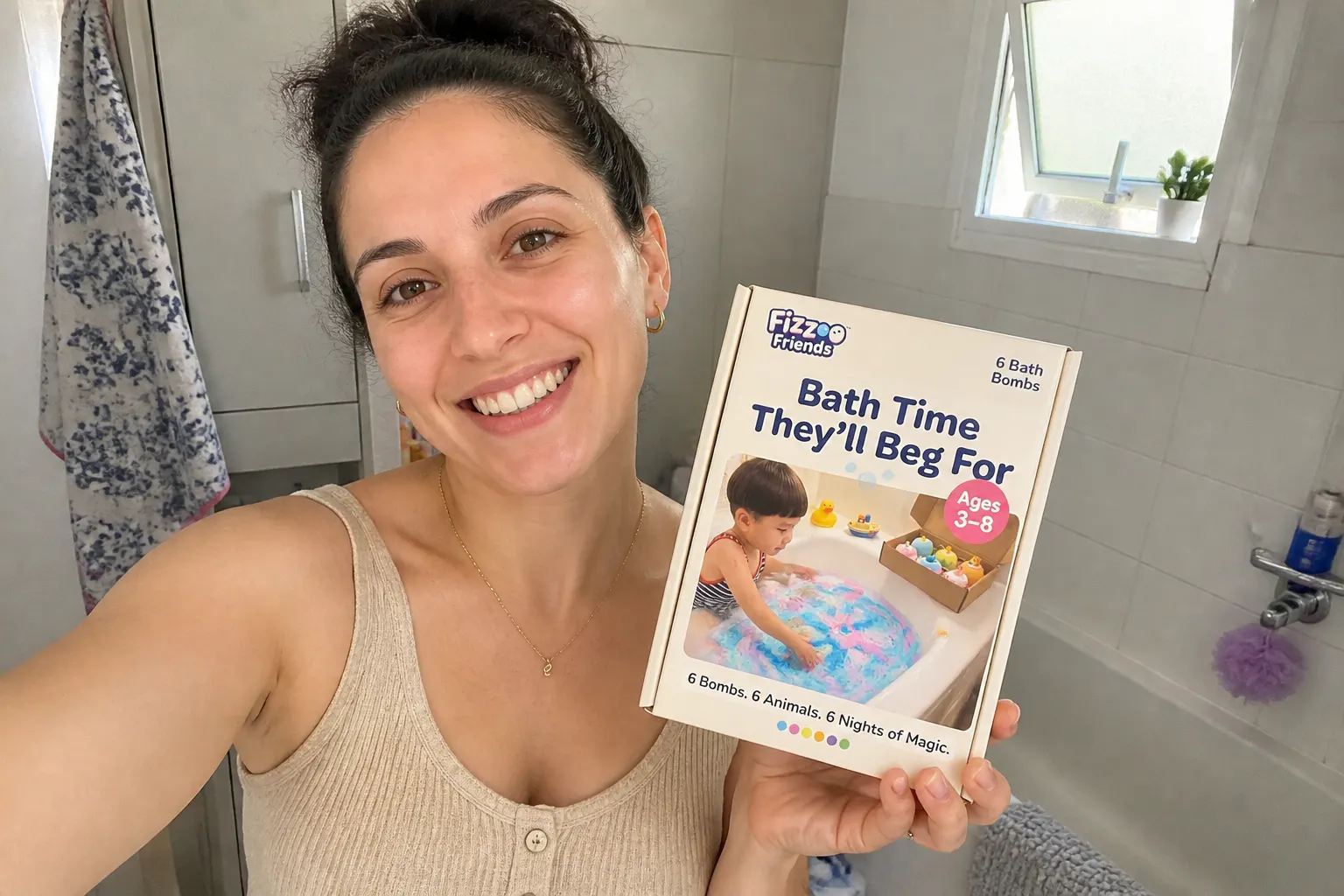 אמבטיה צבעונית נקייה אחרי שימוש