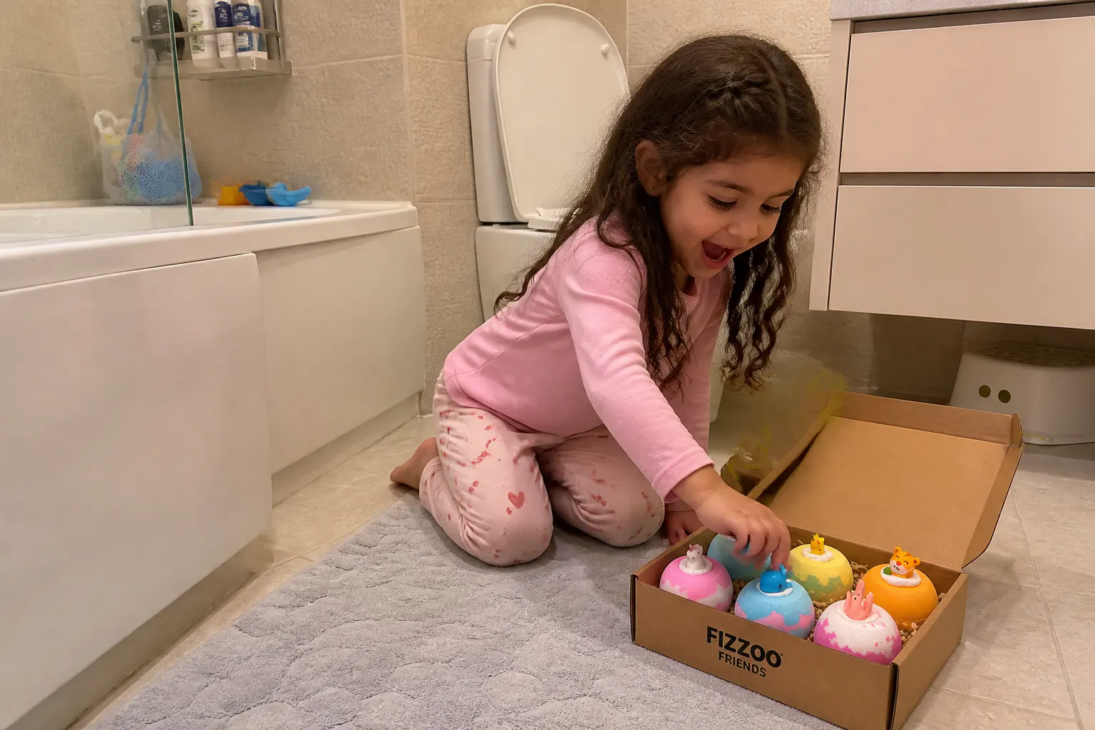 קופסת מתנה כפרית עם פצצות אמבט