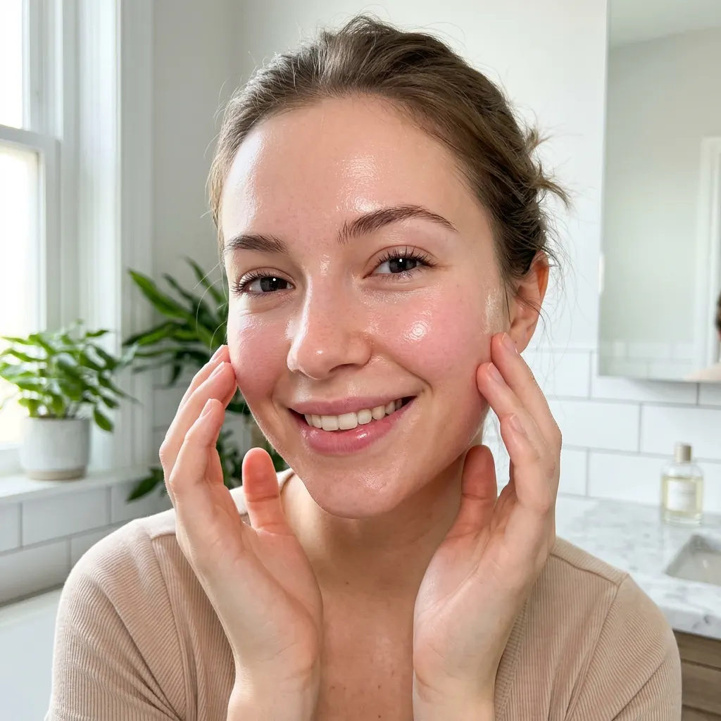 Dewy glass-skin glow after peeling the bio-collagen mask