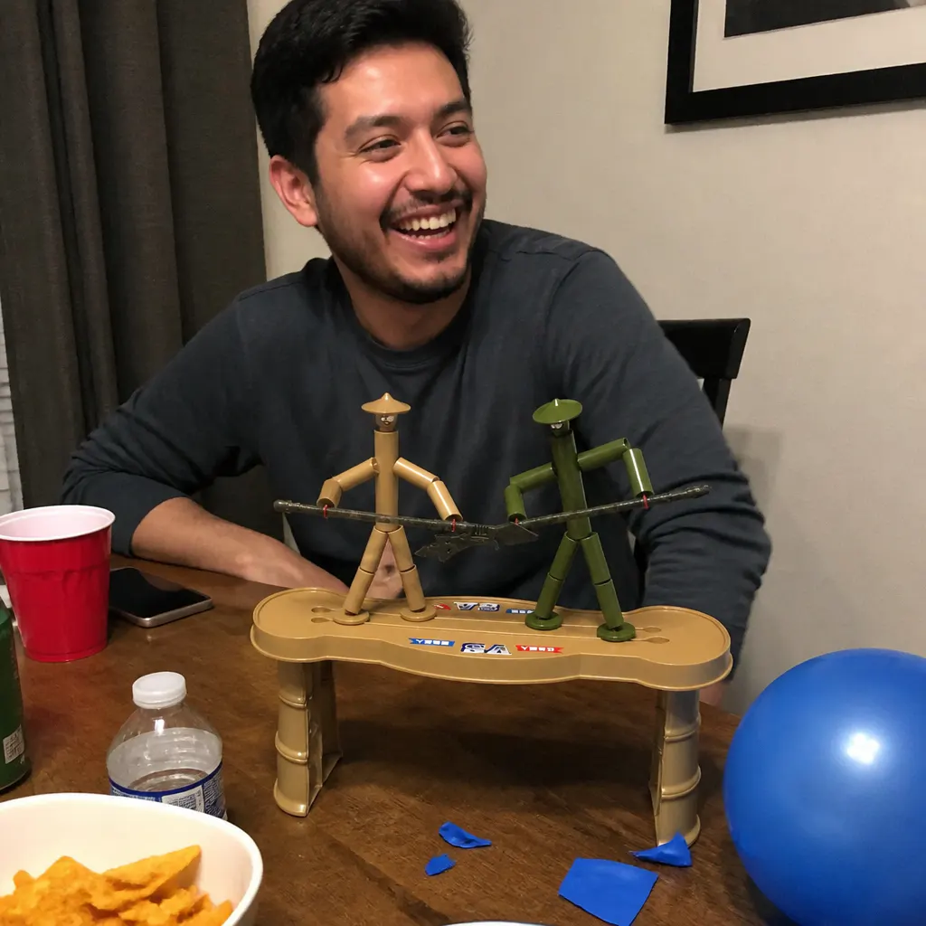 Customer photo of the Bamboo Battle Game in use
