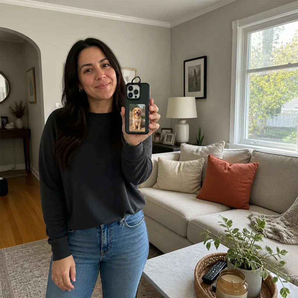 Customer photo of the e-ink phone case