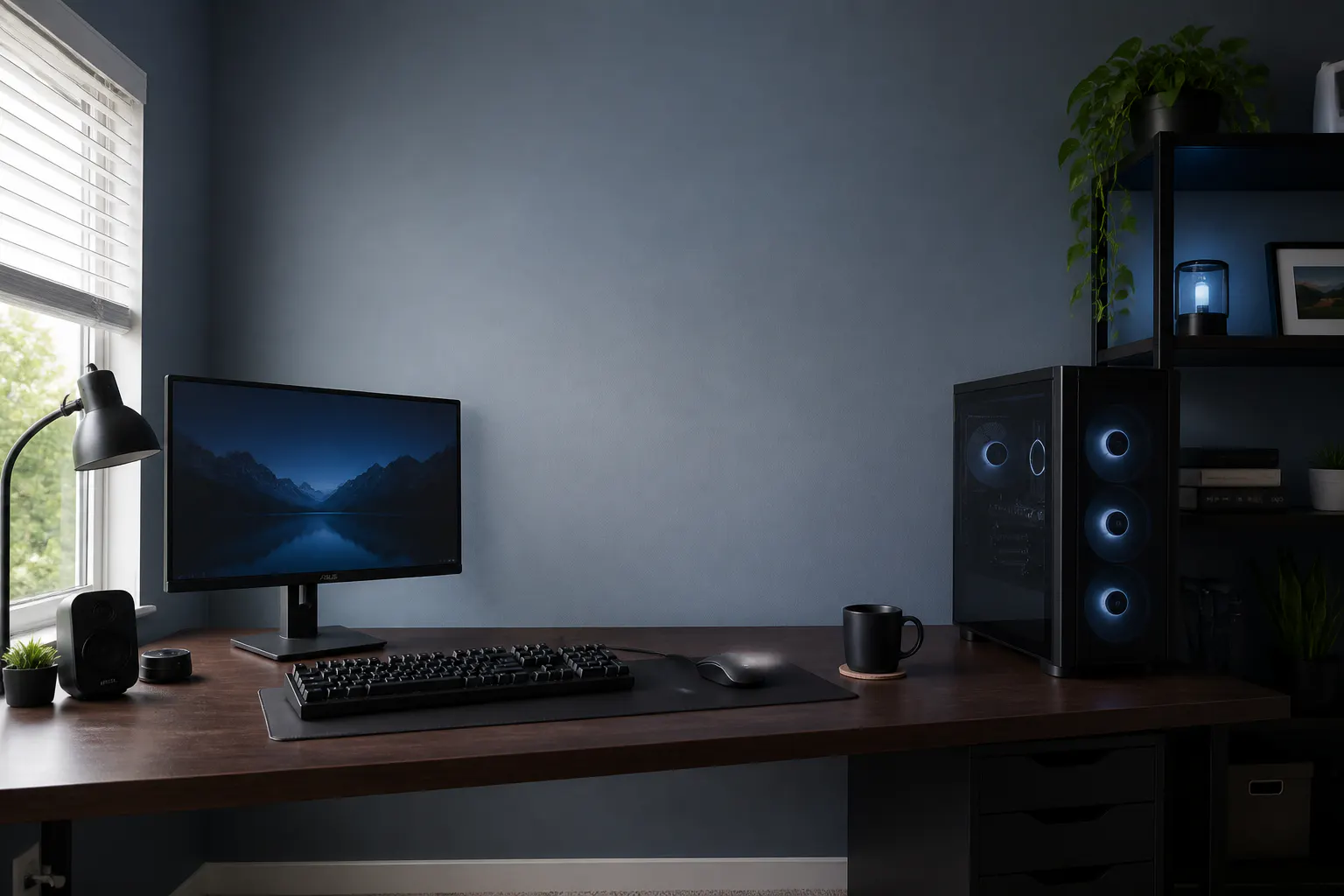 Compressed air duster on a clean desk setup