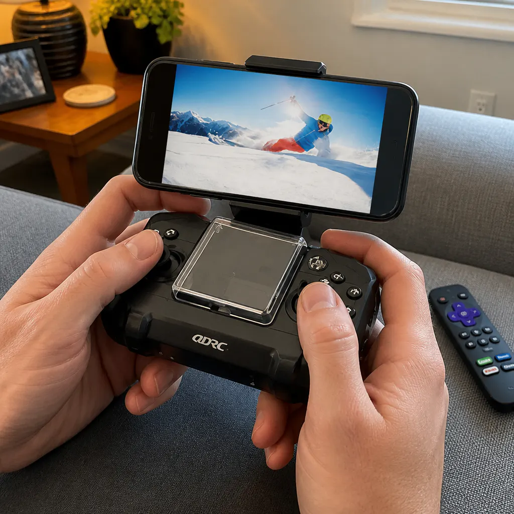 Close-up of the phone-clamp controller