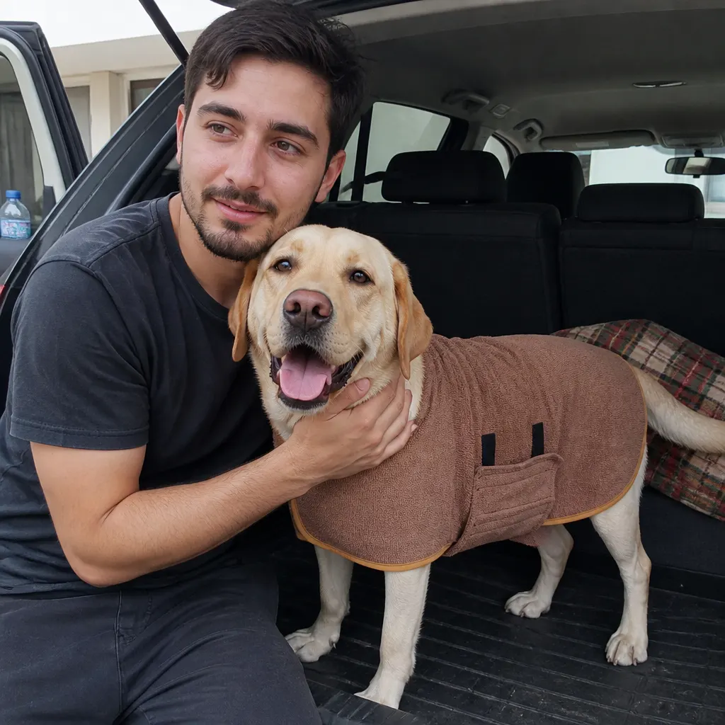Ray T.'s dog in the robe